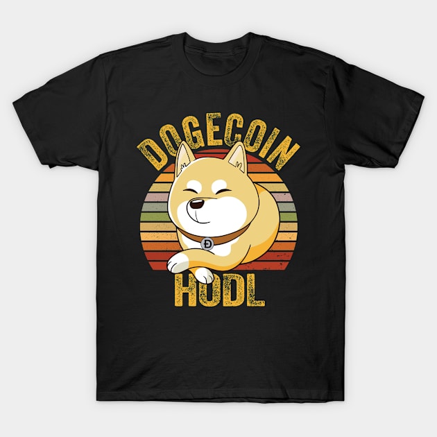 Dogecoin Hodl  Cool Dude T-Shirt by Horskarr